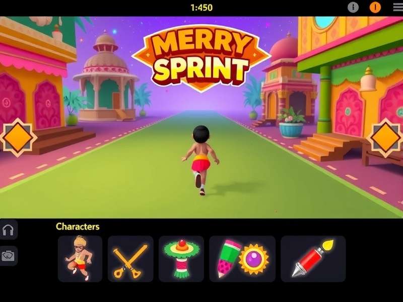 Merry Sprint character selection screen showing various Indian-themed avatars